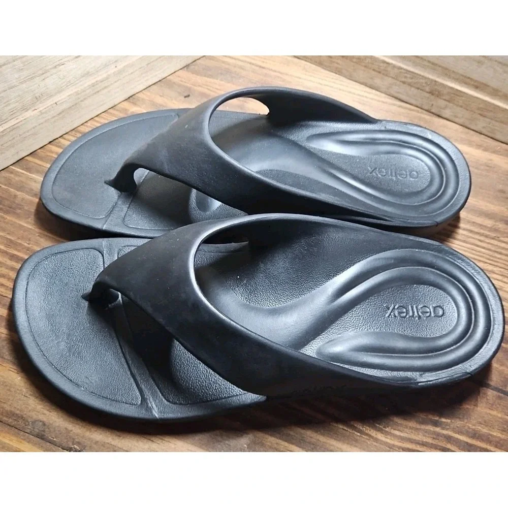 Aetrex Men's Sz 10 Maui Orthopedic Flip Flops‎ Charcoal #425